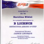 Karolina Nikiel. Instructor Aerobic B Licence.